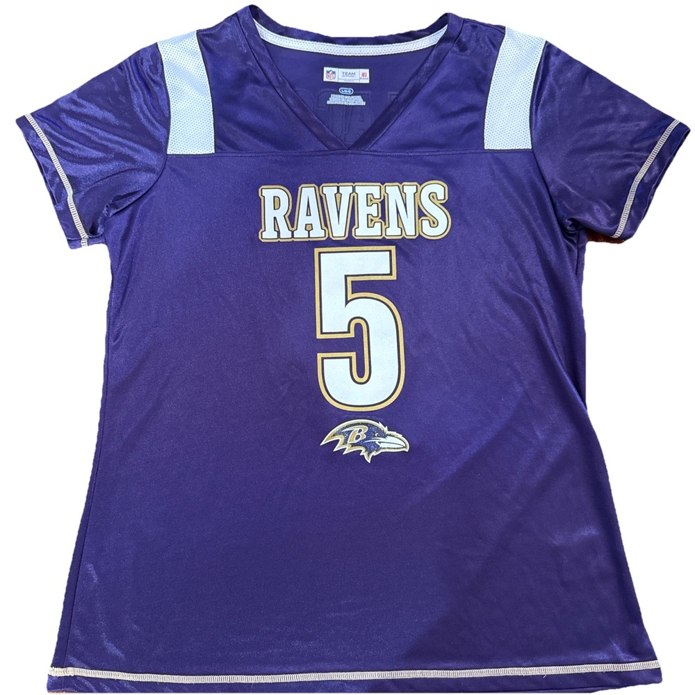 NFL Team  Baltimore Ravens Joe Flacco #5 Football Jersey‎ Women's Large Glitter